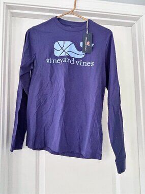 Vineyard Vines Long Sleeve T Shirt with Basketball Whale – Boys XL (18) NWT